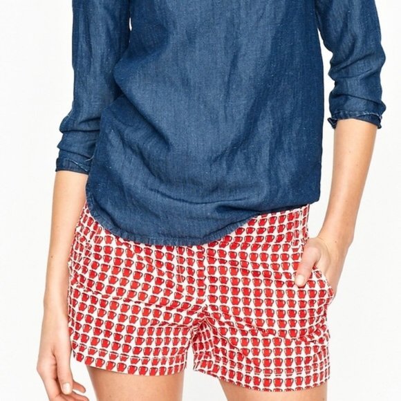 J. Crew | Mini Delicious Apple Shorts | White - Picture 1 of 14